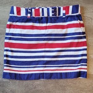 Vineyard Vines Striped Mini Skirt in Red and Blue